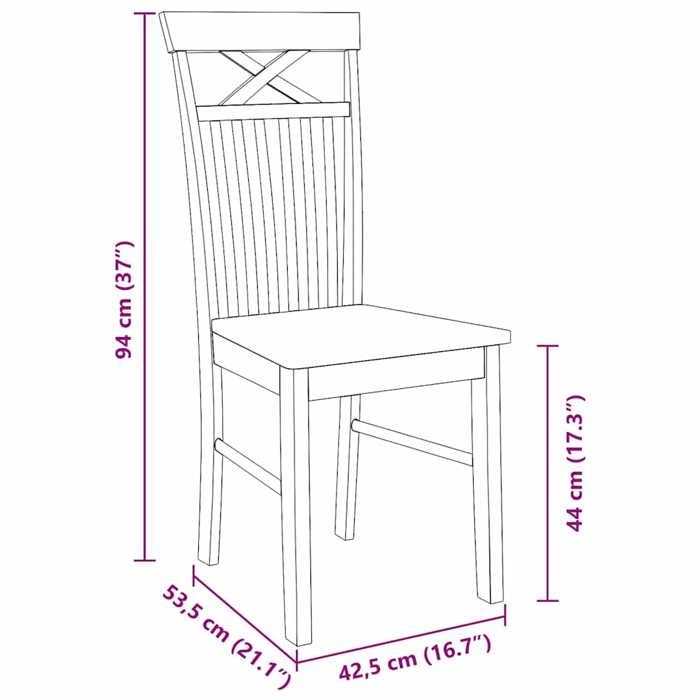 VidaXL Dining Chairs 2 Pcs White Solid Rubber Wood, Dining Chair, Chair, Living Room Chair, Dining Chairs, Chair 4102415