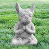 Creative Design Yoga Pose Meditation Dog Resin Statue Ornaments Lovely French Bulldog Figurine Crafts Garden Decor Sculpture