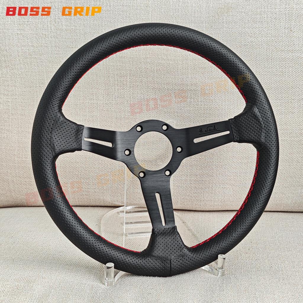 13Inch Leather Racing Car Steering Wheel Deep Corn Drift Sports Steering Wheel