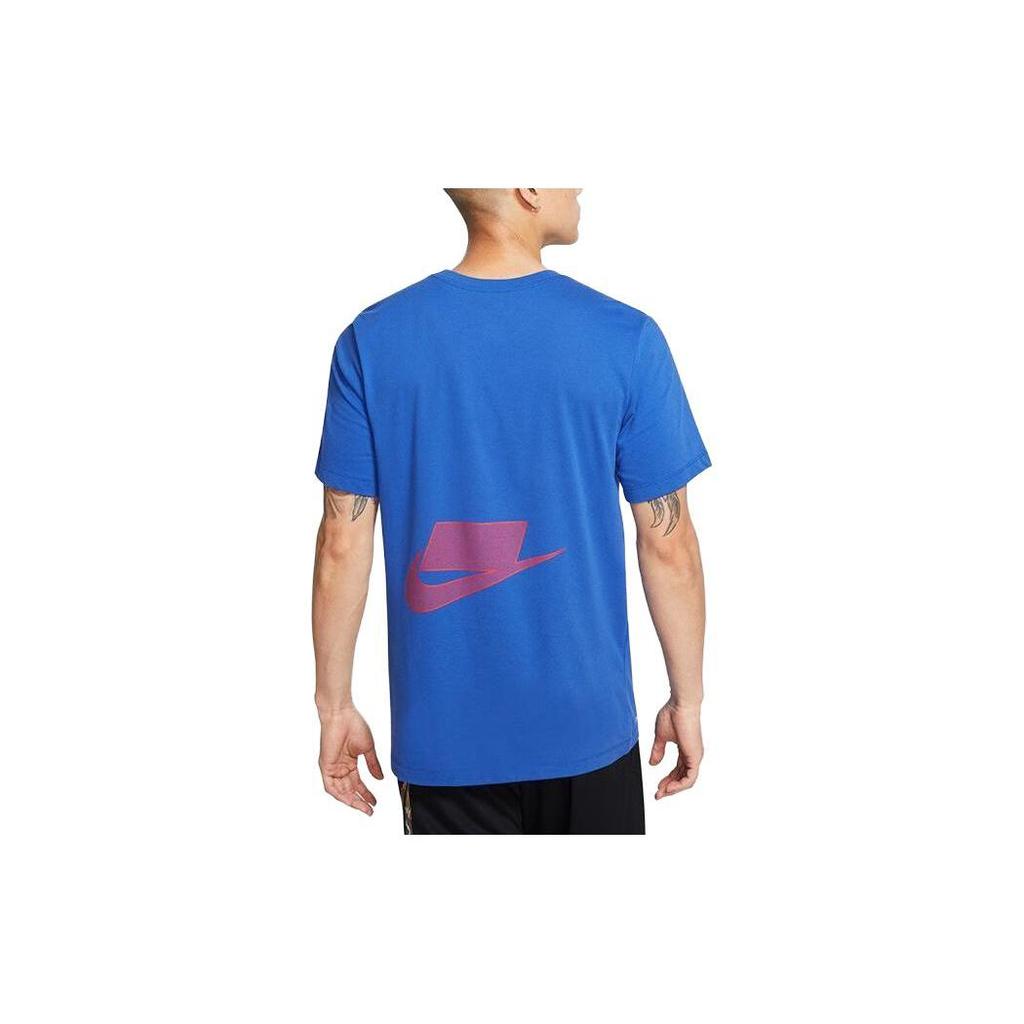 Nike T Shirts Men's Blue Crew Neck Moderate Straight Fit CD3176-480