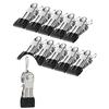 TOMSING 10-Piece Set of Stainless Steel Clothespins with Rubber and Connecting Buckle, Non-Slip, Improved, Strong Clips for Clothes Drying, Pants Hang