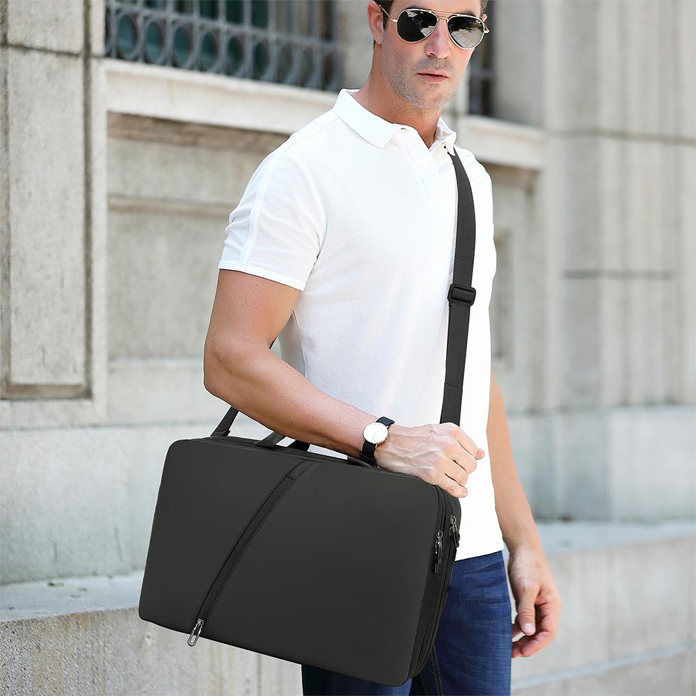 Мужской рюкзак Cool Bell Многофункциональный рюкзак «три в одном», сумка через плечо и сумочка Рюкзак для ноутбука 17,3 дюйма, открытый на 180 °, большой вместительности, черный 10003