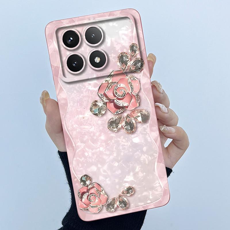 Для Xiaomi Poco X6 Pro 5G Чехол Poco X6Pro Задняя крышка Модный Минимализм Цветочный Мягкий Жидкий Силиконовый Чехол Для PocoX6 Pro Fundas