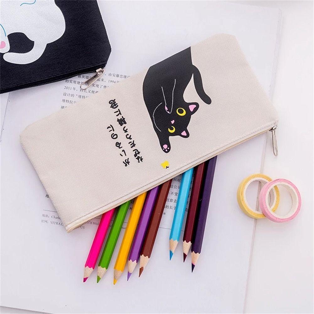 Cartoon Children Gift Zipper Case Canvas Children Pencil Case Pencil Bag Pen Bags Cosmetic Bag