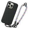 Case - Case - for iPhone 16 Pro - Black Shockproof Silicone - Sturdy Multicolor Bracelet - Flexible