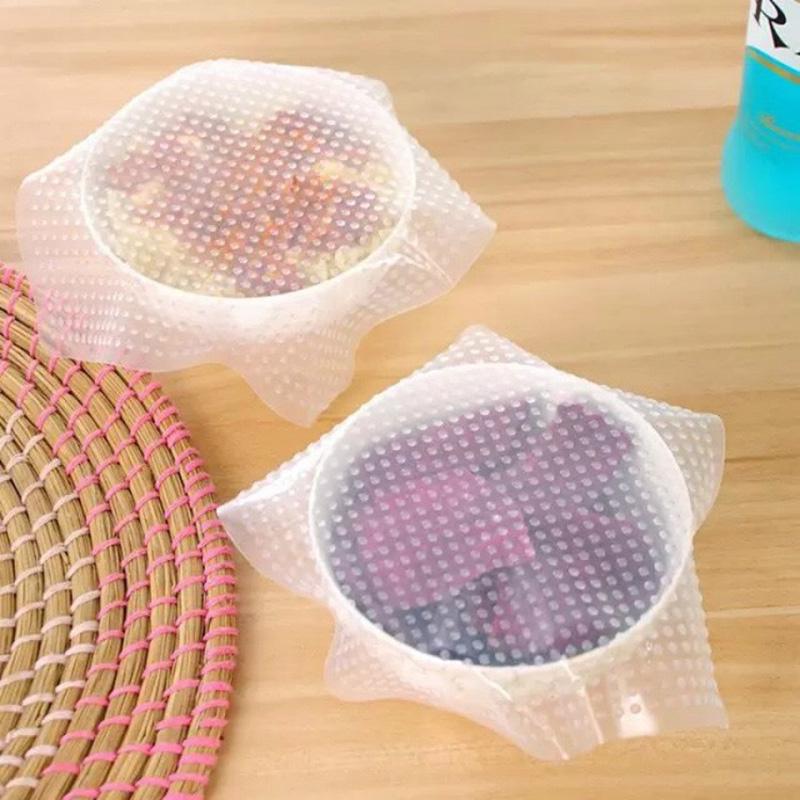 1Pc Keeping Food Hygienic Wrap Reusable Silicone Food Wraps Seal Vacuum Cover Stretch Lid 10x10cm