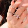3pcs/set Y2k Styletrendy Open Rings Heart Finger Rings For Women Girls Kpop Sweet Cool Trendy Aesthetic Jewelry Gifts Jewelry