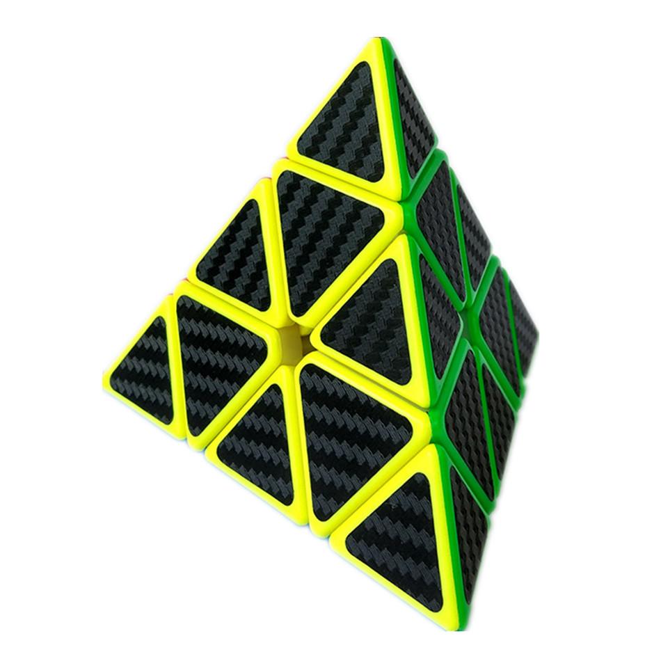 CUBE 3x3 наклейка из углеродного волокна 3 слоя пирамида Magic Cube головоломка игрушка для детей развивающая подарочная игрушка