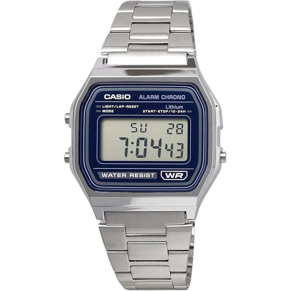 Casio Винтажная серия A158WEA-2 Унисекс Цифровые часы Металлический браслет Синий