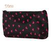 Портативная мини сумка из полиэстера на молнии и принтом в мелкое сердечко для косметических средств и макияжа