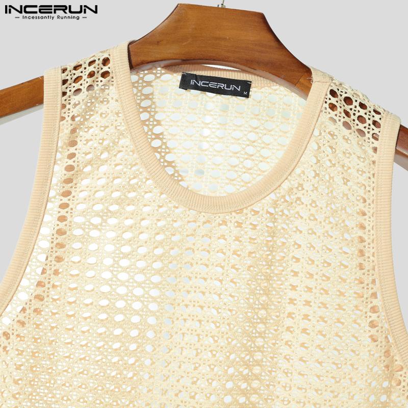 INCERUN Мужские майки без рукавов с вырезами и шорты, пляжные комплекты из двух предметов