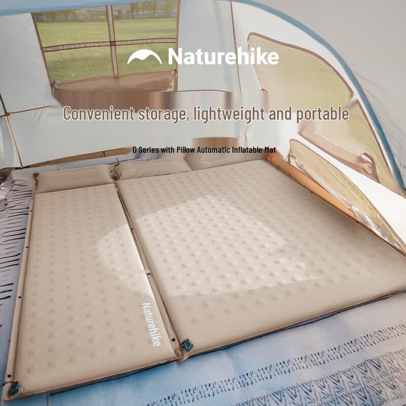 Самозадувающийся туристический коврик Naturehike серии D с подушкой