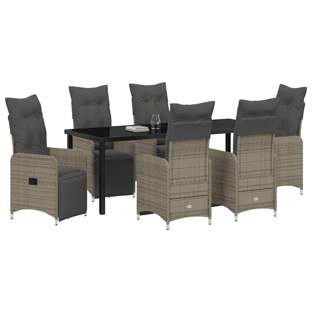 Garden Dining Set 7 pcs Beige Poly Rattan