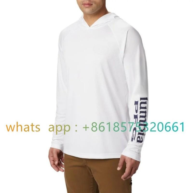 Mens Lightweight Hooded Fishing Shirt UV Protection Quick Dry Breathable Long Sleeve Sea Surfing Outdoor Sports