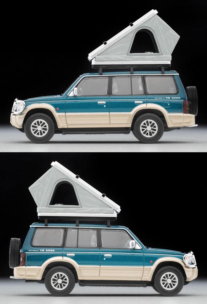 TOMYTEC Tomica Limited Vintage Neo 164 LV-N206c Mitsubishi Pajero Mid Roof Wide VR Автомобиль с дополнительными деталями GreenBeige 1991 модель с палаткой и
