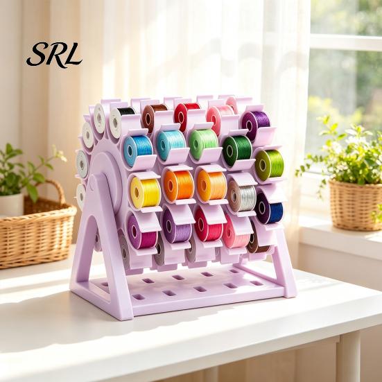 Spool Storage Rack Rotating Sewing Thread Organizer, 60 Spools Capacity 360 Degree Swivel Craft Room Organization Rack, Embroidery Holder for