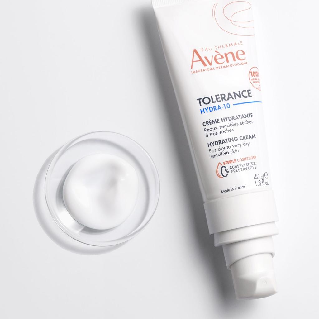 Avene Tolerance Hydra-10 Hydrating Cream, 40 ml, Soothing & Repairing, For Sensitive Skin, Long-Lasting Moisturizer