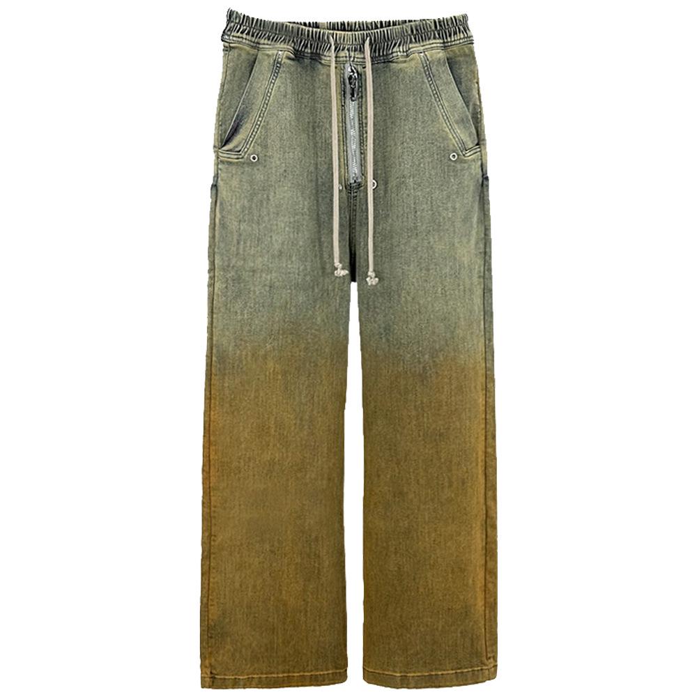 SUBHUMAN женские брюки из желтого денима в стиле ретро с градиентом на молнии