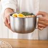 Общежитие Миска для лапши быстрого приготовления из нержавеющей стали 316 Большая емкость Суповая миска Миска для фастфуда Школа