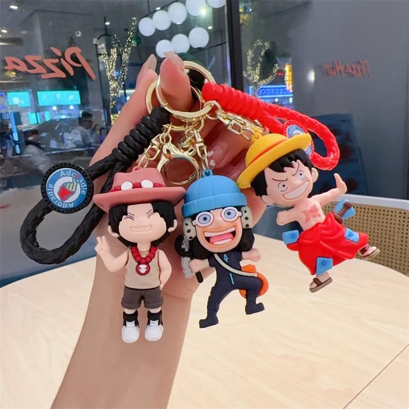 Аниме One Piece Брелок Луффи Зоро Нами Чоппер Силиконовая Модель Подвеска Декоративный Брелок для Рюкзака Очаровательная Кукла Брелок для Машины