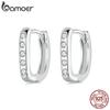 BAMOER Solid 925 Sterling Silver Small Hoop Earrings CZ Huggie Hoop Earrings, Легкие повседневные украшения для женщин