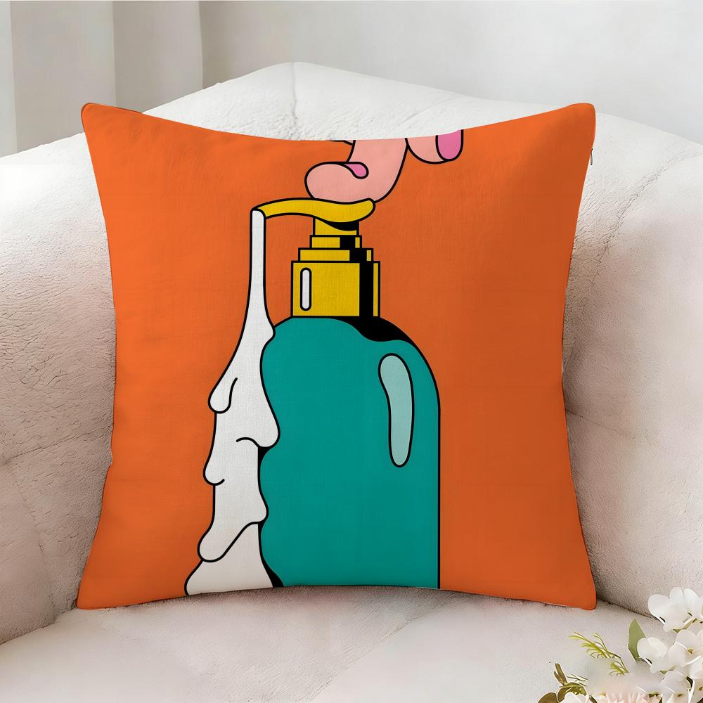 Emotional Illustration Pillow Case Pillowcase Doublesided Printed Sofa Cushion Bedroom Headboard Pillow