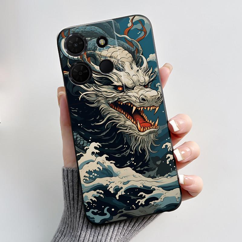 Shockproof Black Casing For TCL 503 Beautiful Aurora Snow Mountain Pattern Cover For K32 5G (T513W)/TCL K33 5G (T513Z) Soft Case