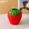 Mini Creative Strawberry Shaped Vase Flower Pot Decorative Ceramic Vase for Flower Arrangement Home Living Room Decoration Ornament