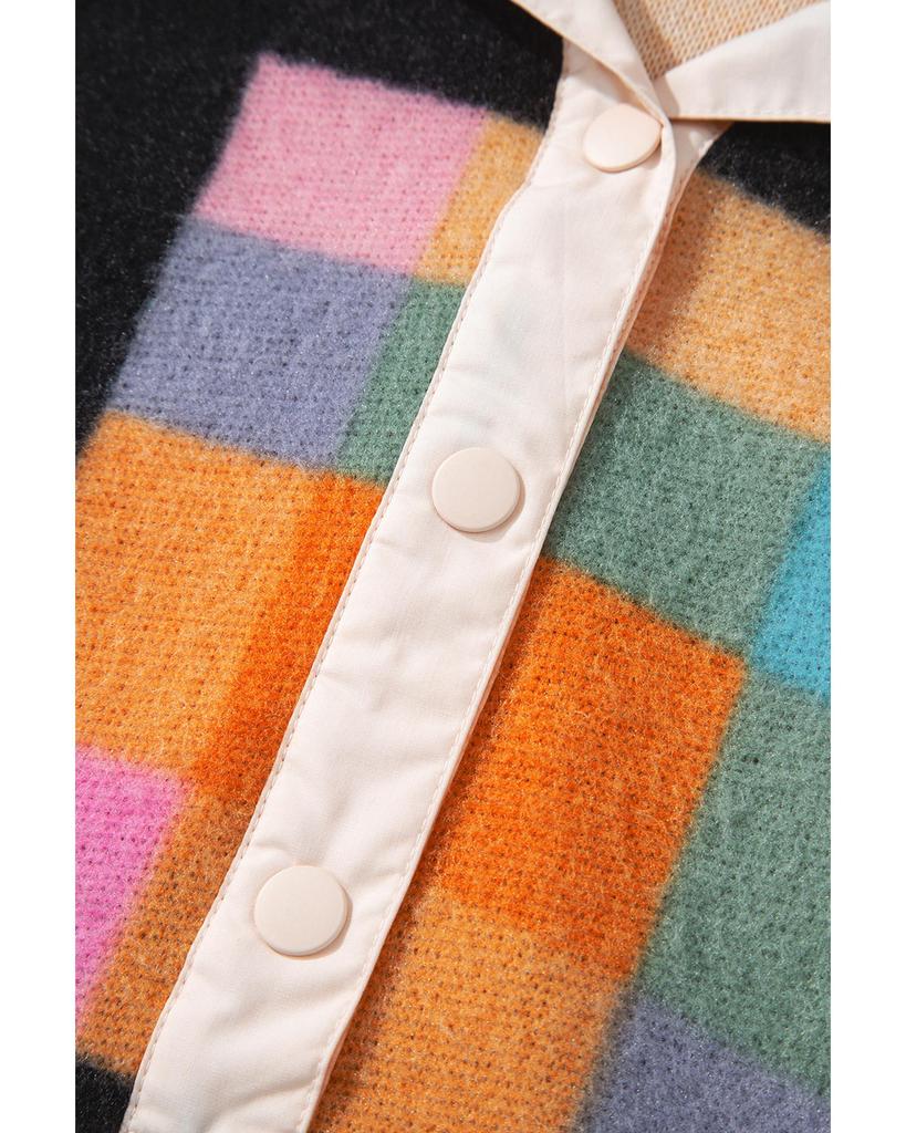 Azura Exchange Черный толстовка Henley размера плюс с клетчатым принтом Sherpa