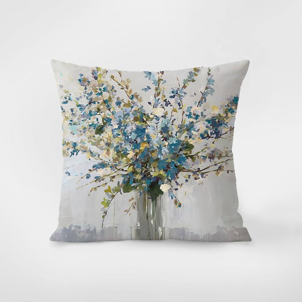 Ваза в стиле масляной живописи Декоративная наволочка для спальни Гостиной Квадратная подушка Наволочка
