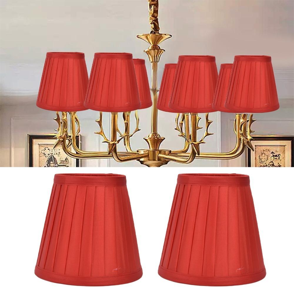 2PCS White/Yellow/Red Small Lamp Shade Clip On Design Pleated Fabric Lampshade  Wall Lamp
