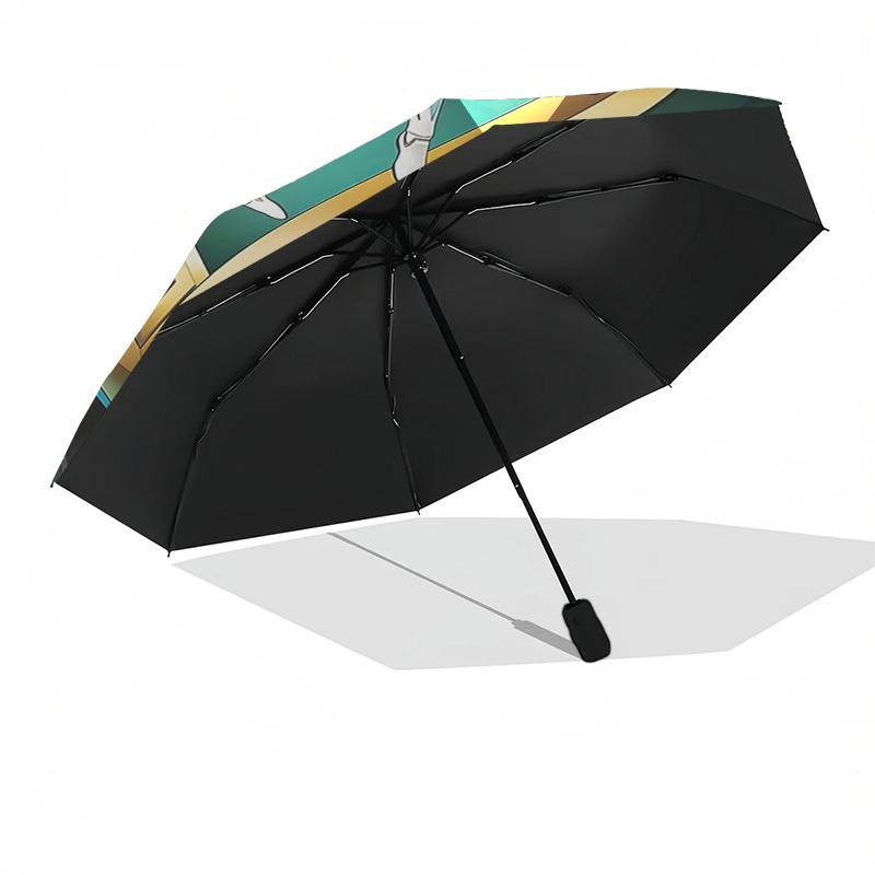 1pc Power Rangers Green Ranger Helmet Automatic Opening Folding Umbrella, 8 Bone Iron Frame Outdoor Umbrella, Perfect Gift for Fans, Travelers, Everyd