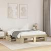 VidaXL Bed Frames Sonoma Oak 120x200 Cm Engineered Wood, Bedroom Furniture, Double Bed, Slatted Base, Bed, Frame 3295480