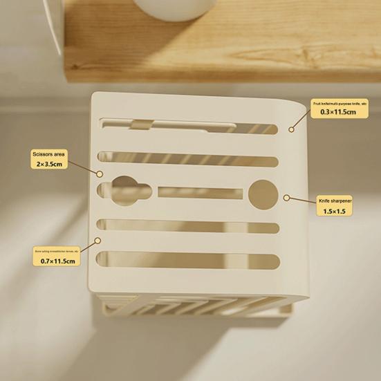 Металлический блок для ножей с устойчивым основанием, несколькими отделениями, полым дышащим дизайном, экономящий место держатель для ножей для кухонной столешницы