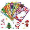 8/16Sheets Christmas Puzzle Stickers Santa Snowman Xmas Tree Make a Face Sticker Kids Party Favors Toy Gift New Year Decoration