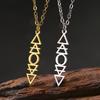 Dawapara Four Elements Necklace Earrings Jewelry Set Water Fire Air Earth Symbols Alchemical Pendant Stainless Steel Jewelry