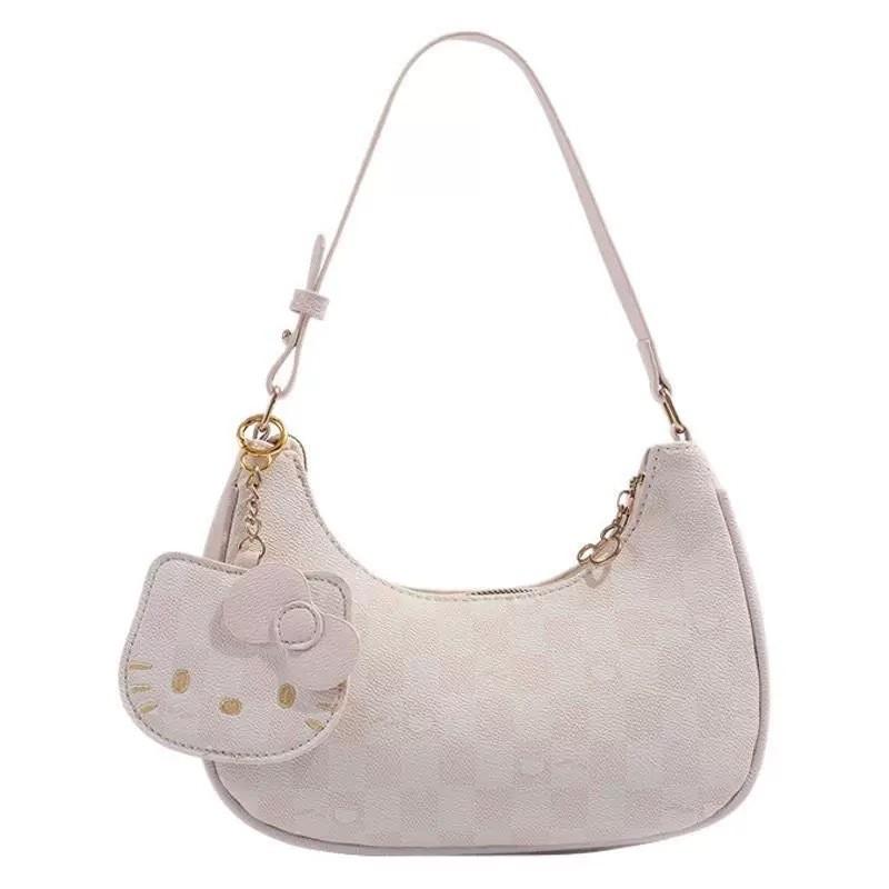Мультяшная сумка через плечо Hello Kitty для женщин из ПУ-материала с милым принтом для повседневного использования