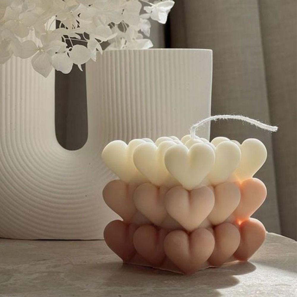 Форма для куба любви в форме сердца, силиконовая форма для мыла, форма для свечей «сделай сам», домашний декор