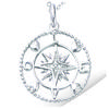 [R1719] - Silver Pendant 'Compass Love' Silver White (rhodium) - 18 Mm