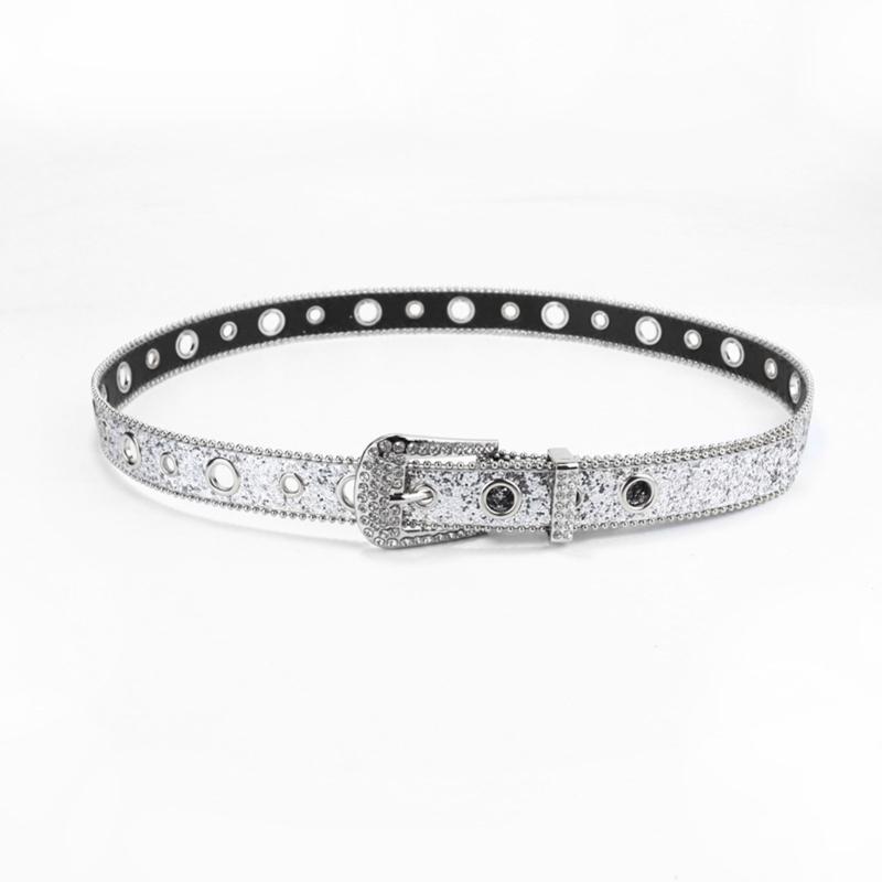 Подростковый пояс с пайетками для джинсов, регулируемый ремень на талию с пряжкой-булавкой, пряжка со стразами, широкий пояс на талию, женский пояс для юбки