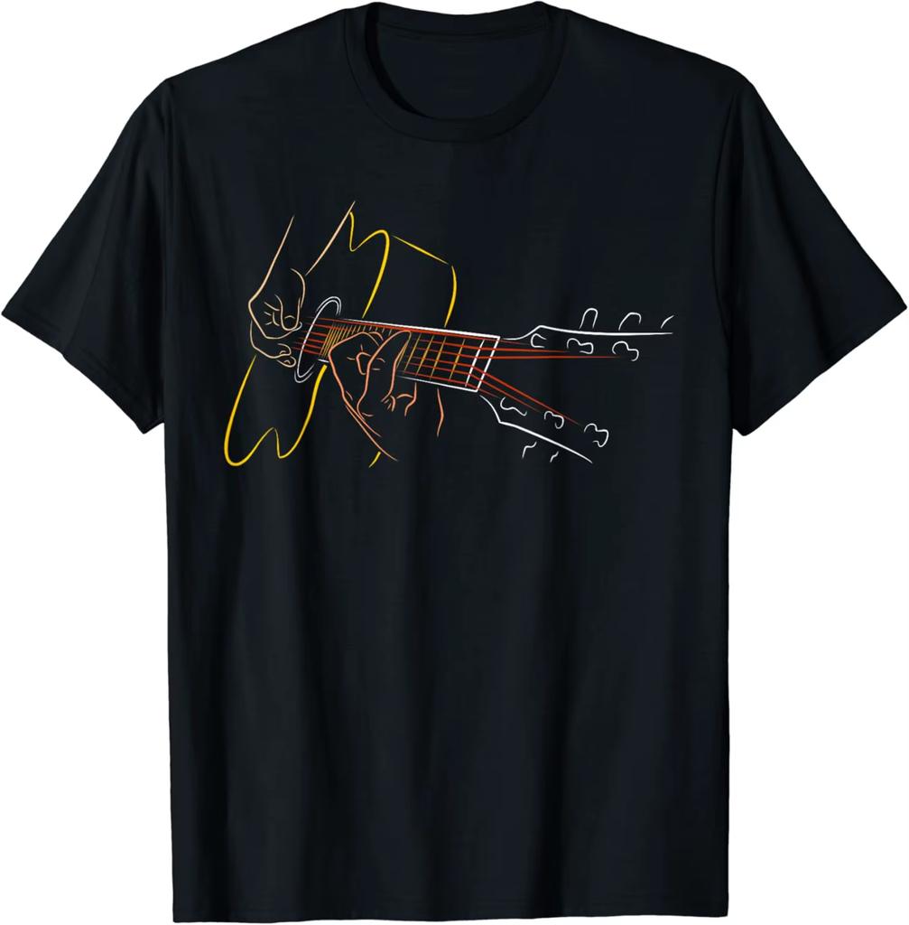 Acoustic Guitar Player TShirt Great Guitarist or Band Gift Clothes Custom Printed Graphic Shirts aesthetic gothic oversized