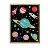 Poster Space Journey Poster Space Journey, 70X100 Cm, Wooden Frame Light Oak, Matte Paper 230 Gsm