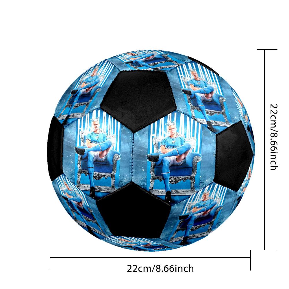 Erling Haaland Soccer Ball Size 5 Colorful Machine Stitched PVC Competition Ready Durable High-Bounce