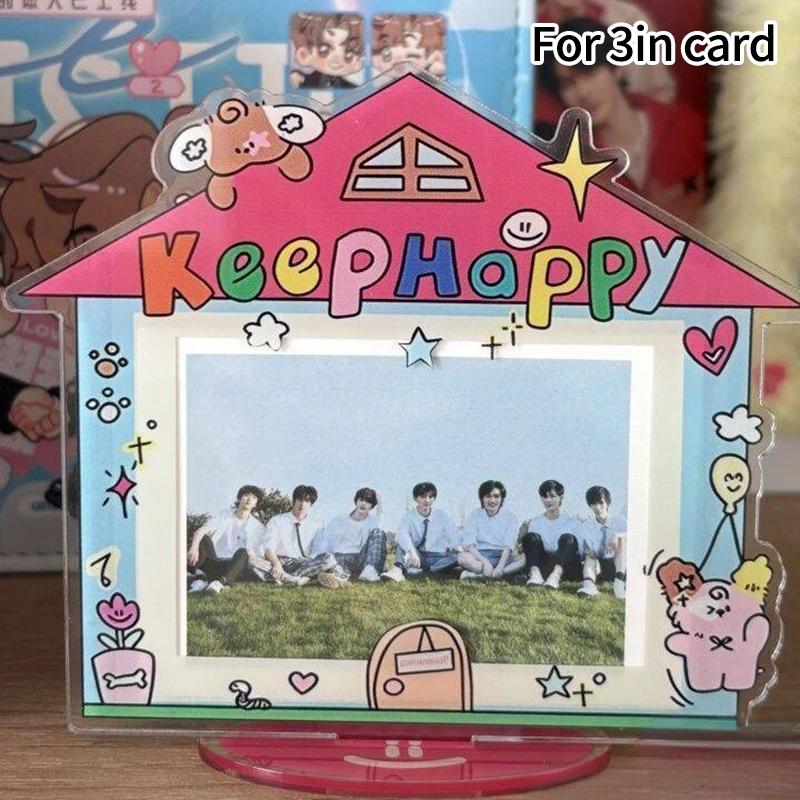 Держатель для фотокарточек Hello Kitty 3 дюйма Kpop Карточки Акриловая подставка для дисплея Милая фоторамка KT Мультяшный стиль Защитные подставки для фотокарточек