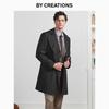 By Creations Men's Herringbone Double-Breasted Trench Coat