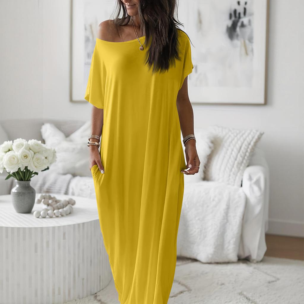 Women's Spring/Summer Short-Sleeve Long Casual Dress