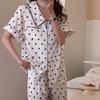 Black Dots Ins Style Classic Pajamas for Women Summer Cool Classy Lounges Fashion Short Female Casual Sleepwear