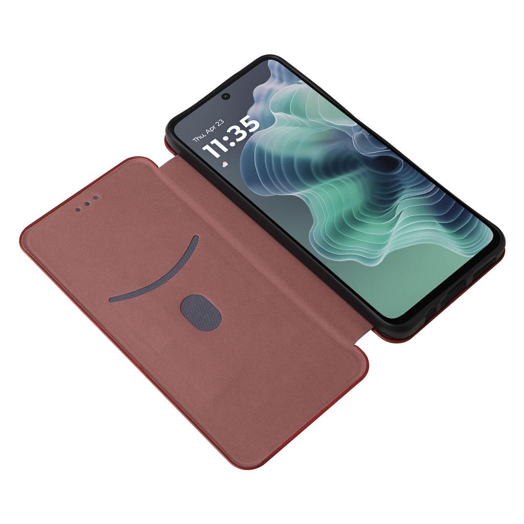 For Motorola Moto G35 5G Case Carbon Fiber Texture Drop-Proof PU Leather Phone Cover