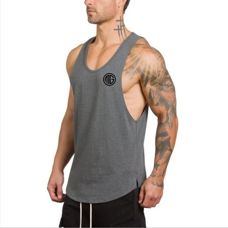 Korean Style Men's Bodybuilding Sleeveless Fitness Muscle T-Shirt
