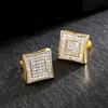 Birthday Jewelry Square Stud Earrings Hip Hop Fashion Accessory Earrings Men Women Luxury Gift Wedding 1 Pair Crystal Accessories